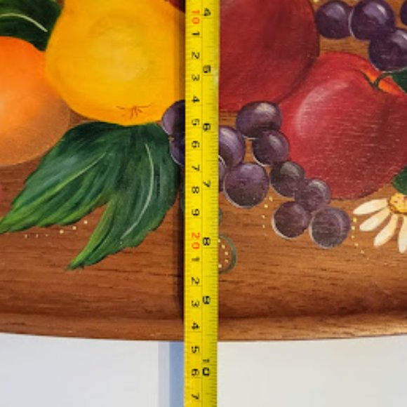 Vintage Hand-Painted Serving Tray Fruit, Millard Norman Handcrafted in England - Picture 3 of 10